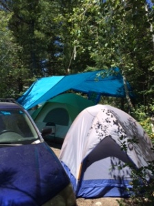 My pop up tent is to the right and another much larger tent is close by and my car is right beside making it easy to keep things well organized. 